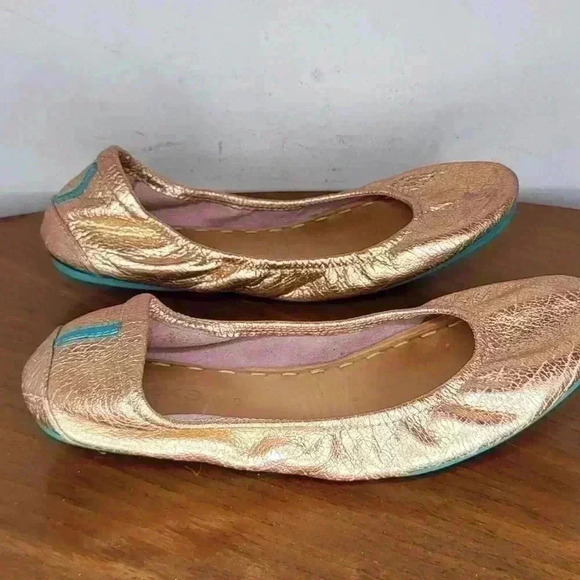 Tieks By Gavrieli Metallic Rose Gold Glam Ballet Flats Womens Size 9 Leather - Picture 5 of 9